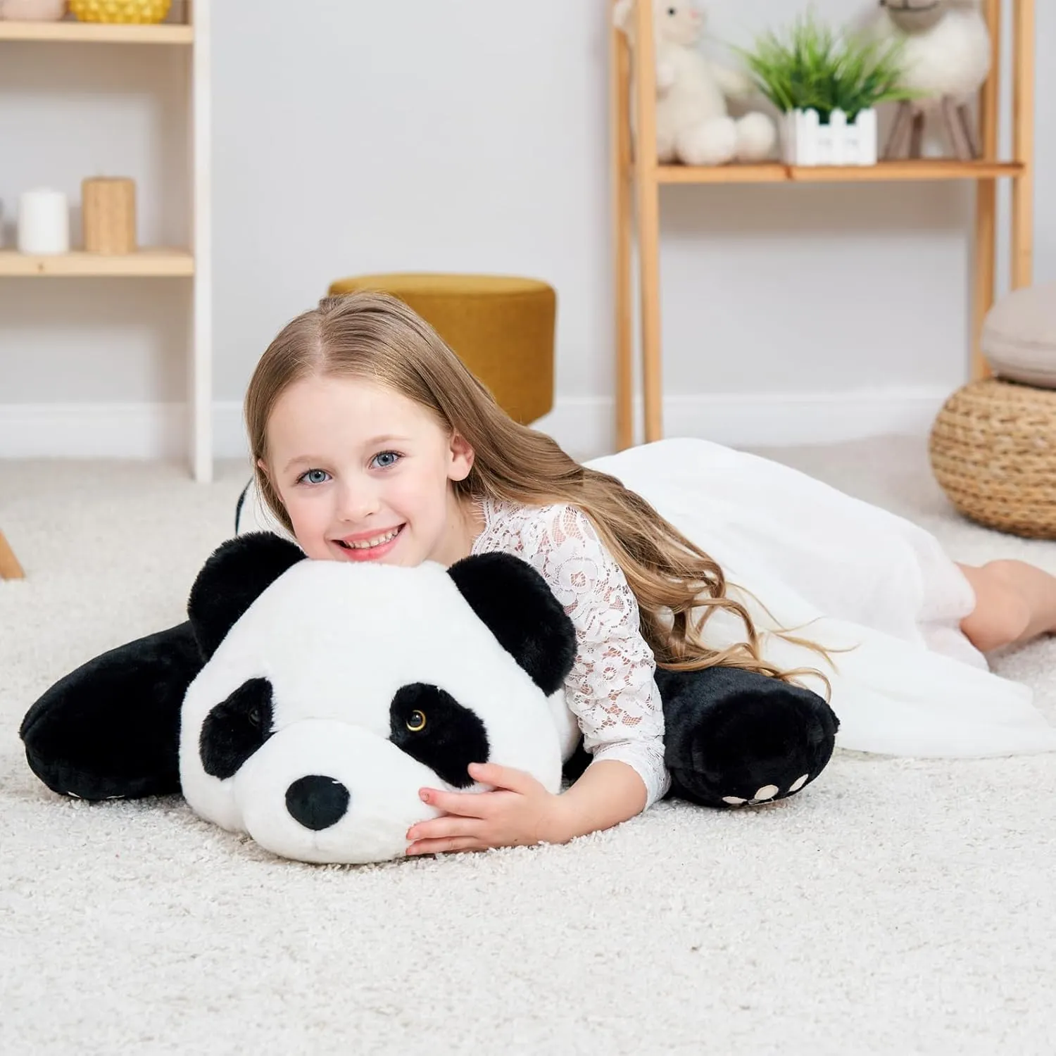 Panda Weighted Stuffed Animals, 1.87lbs Panda Stuffed Animal Cute Weighted Plush Animals Hugging Pillow Toy for Boys Girls Valentine Christmas, 31.4 inch