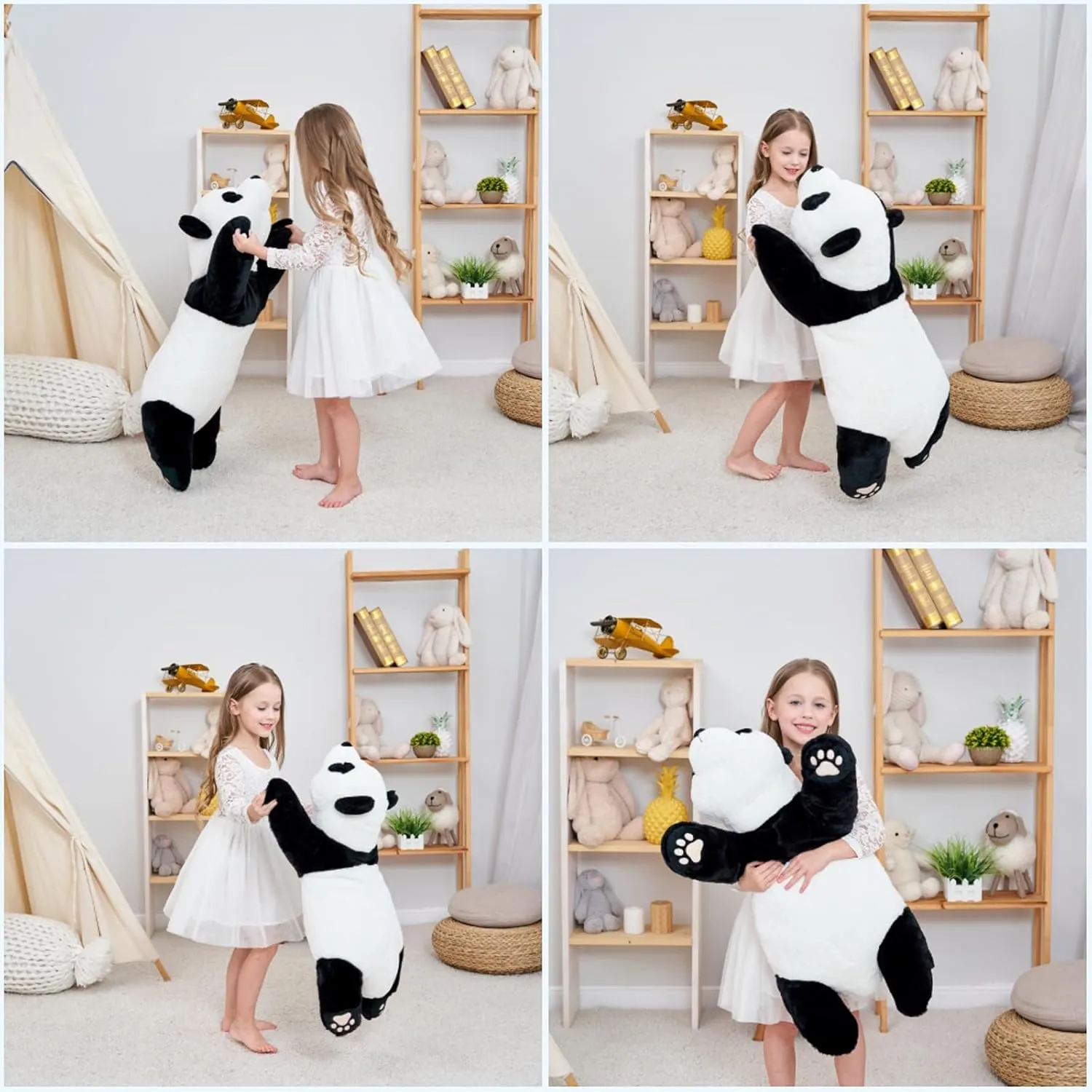 Panda Weighted Stuffed Animals, 1.87lbs Panda Stuffed Animal Cute Weighted Plush Animals Hugging Pillow Toy for Boys Girls Valentine Christmas, 31.4 inch