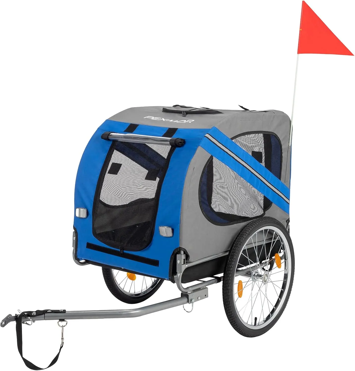 PEXMOR Dog Bike Trailer, Folding Pet Dog Trailer Cart for Bicycle, Bike Cargo Wagon Carrier w/Universal Hitch & 20" Wheel