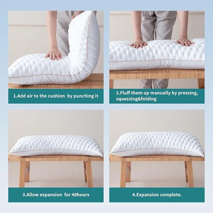 Pillow for Side and Back Sleepers Side Sleeper Pillow for Neck and Shoulder Pain Side Sleeper Bed Pillows Travel Size with Adjustable Shredded Memory Foam Filling