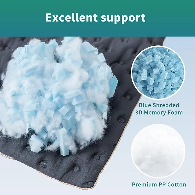 Pillow for Side and Back Sleepers Side Sleeper Pillow for Neck and Shoulder Pain Side Sleeper Bed Pillows Travel Size with Adjustable Shredded Memory Foam Filling