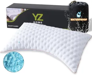 Pillow for Side and Back Sleepers Side Sleeper Pillow for Neck and Shoulder Pain Side Sleeper Bed Pillows Travel Size with Adjustable Shredded Memory Foam Filling
