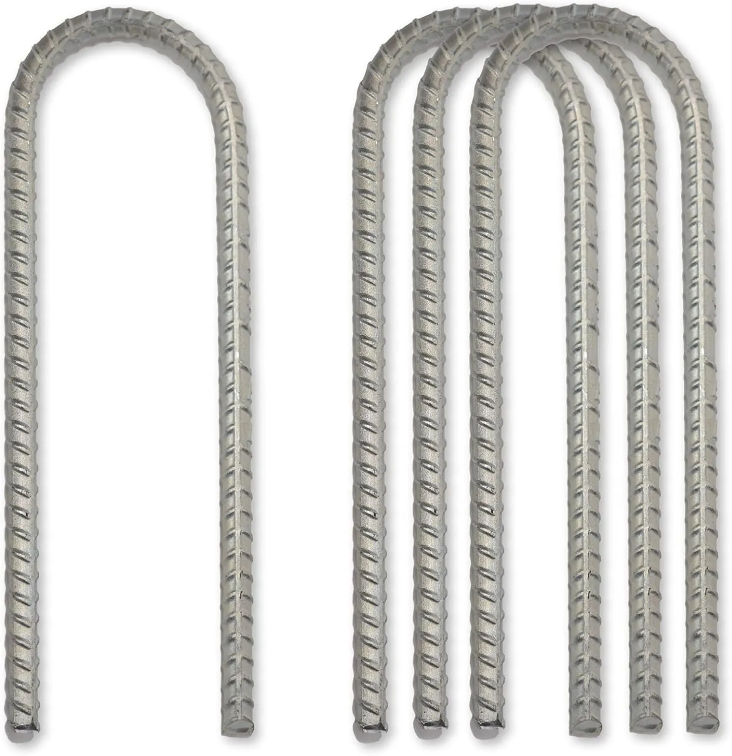 Pinnacle Mercantile Galvanized Set 4 or 8 Trampoline Anchors Stakes Extra Heavy Duty Metal Ground Anchors 12 Inch Long - 1/2 inch Round Made USA