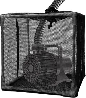 Pond Pump Filter Bag, 10 Inch Anti-Clogging Pump Barrier Mesh Filter Box with Sturdy Stand Cube Mounting Bracket for Waterfall, Swimming Pool