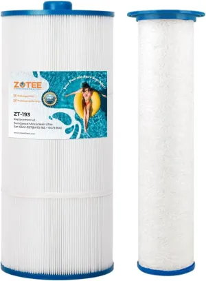 Pool Spa Filter Replaces Sundance Microclean Ultra Set 6541-397 Outer Filter # 6473-165 and Inner Filter 6473-164, Series 880, Hot Springs Spa Filters, 1 Set