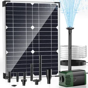 POPOSOAP Solar Water Pump Fountain,20W Solar Fountain Pump 320GPH Solar Powered Water Pump with Adjustable Flow, PVC Tubing and 16.4ft Cord Length for Ponds, Garden, Waterfall, Fish Pond