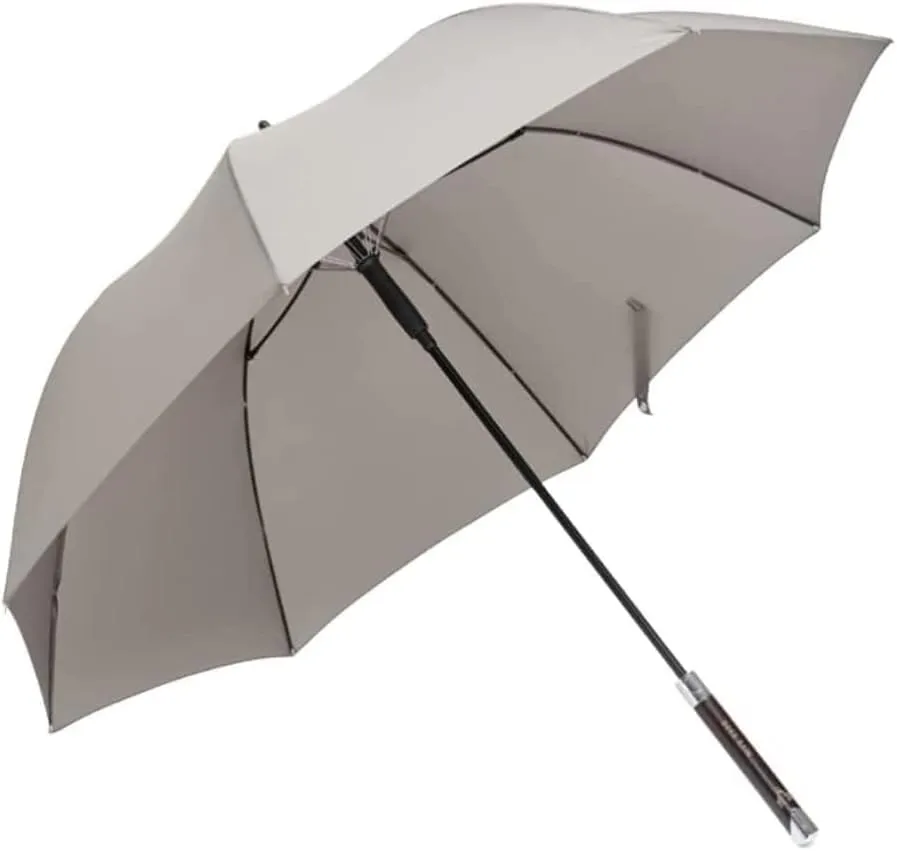 Portable Umbrella for Travel Golf Umbrella Windproof Automatic Open Stick Umbrella Heavy Duty British Gentleman Canopy Vented Umbrella Umbrella Outdoor(Light Gray)