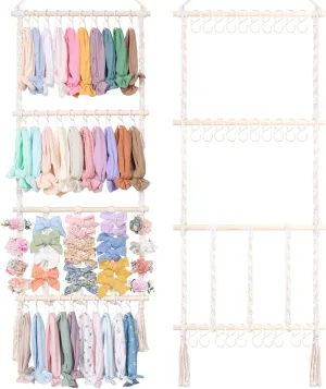 POVETIRE Headband Holder Hair Bows Organizer for Girls, Baby Hair Accessories Organizer Storage Wall Hanging Decor for Toddler Girls Room