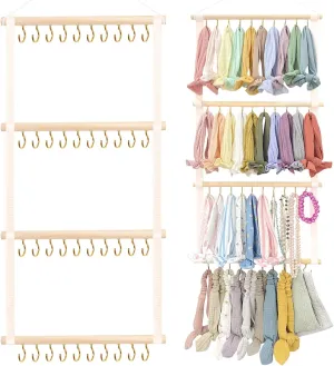POVETIRE Headband Holder Head Bands Organizer for Girls, Baby Headbands Hair Accessories Organizer Storage Wall Hanging Decor for Nursery Toddler Girls Room