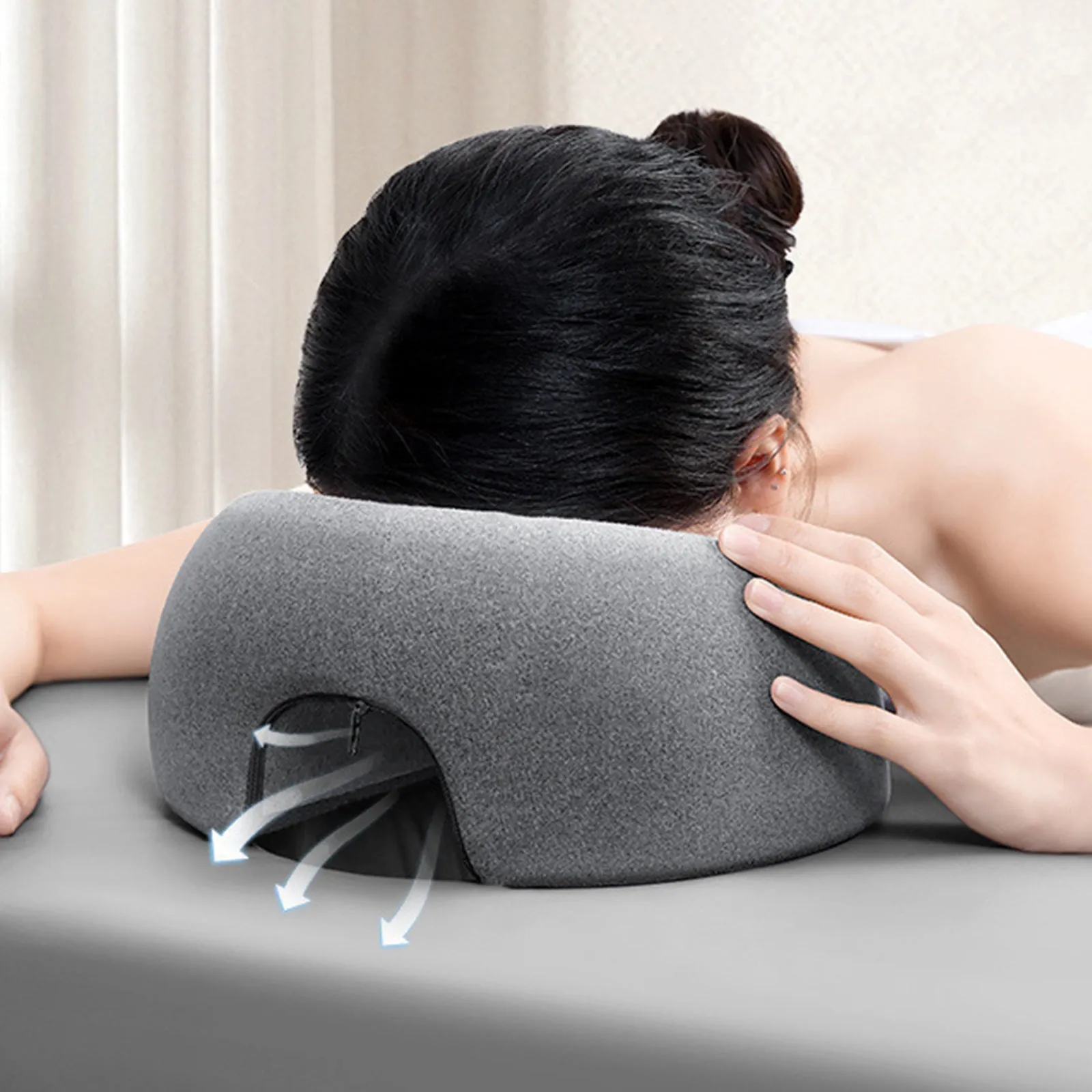 Premium Face Down Pillow for Comfort & Support – Memory Foam Prone Pillow for Stomach Resting, Home Massage & Beauty Salon Use – Ergonomic, Breathable, Anti-Slip Design