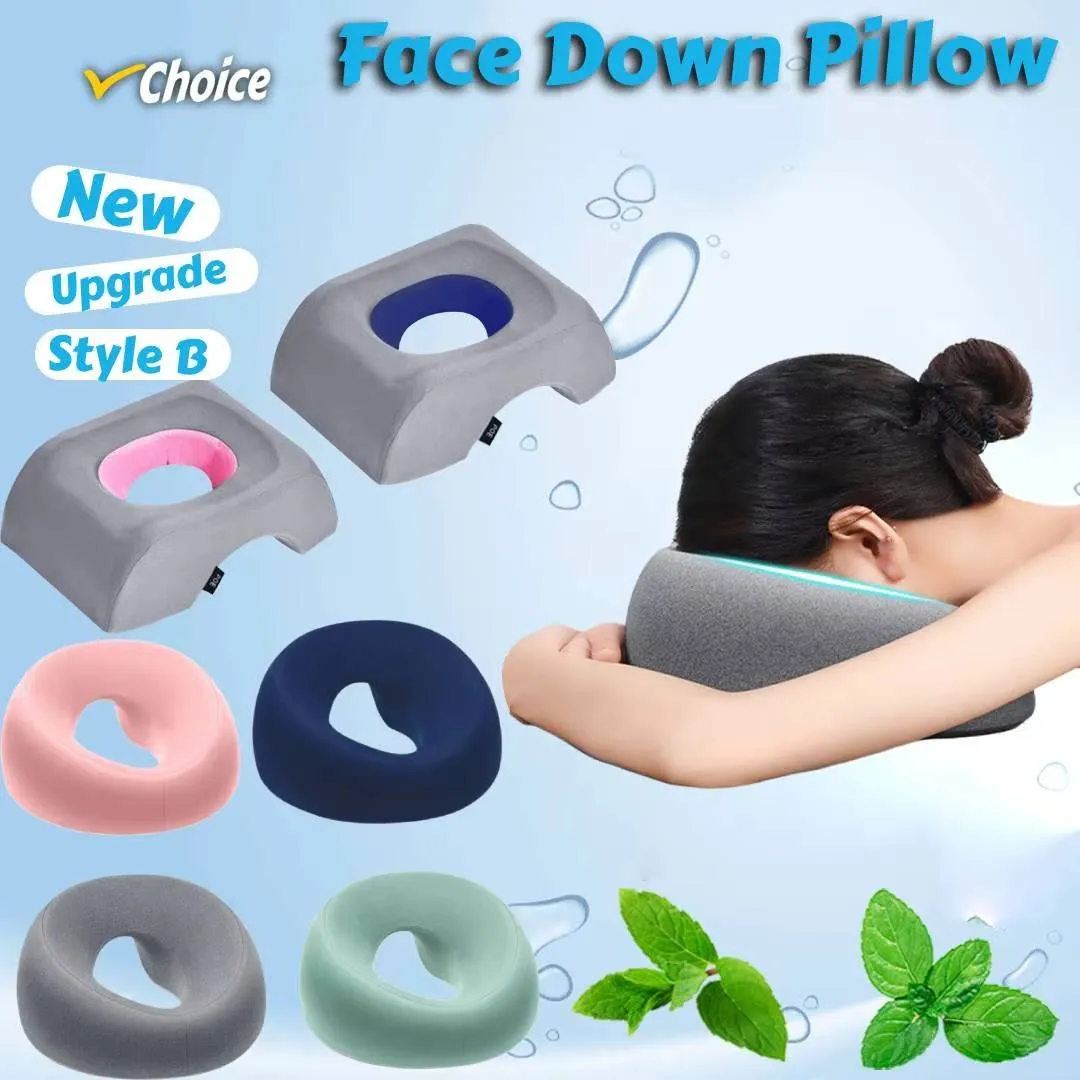 Premium Face Down Pillow for Comfort & Support – Memory Foam Prone Pillow for Stomach Resting, Home Massage & Beauty Salon Use – Ergonomic, Breathable, Anti-Slip Design