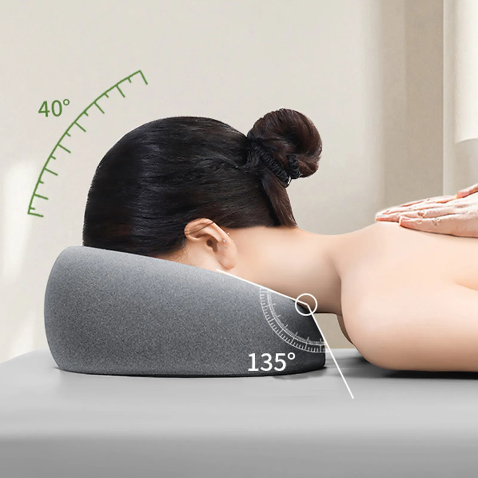 Premium Face Down Pillow – Memory Foam Prone Pillow for Comfortable Resting & Massage – Ergonomic Headrest for Beauty Salons & Home Use, Anti-Slip Zipper Design with Pillow Towel
