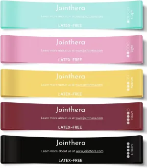 Premium Latex Free Resistance Bands for Working Out - Set of 5   Carrying Bag | Non Latex Mini Loop Workout Bands Resistance for Women and Men | Physical Therapy, Legs Exercise and Pilates