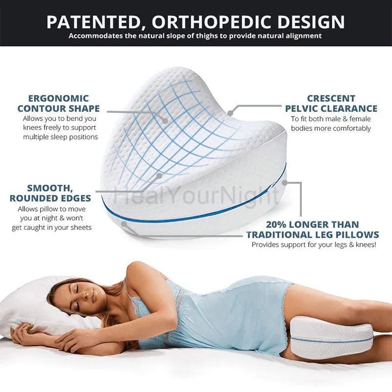 Premium Leg Pillow for Sciatica & Lower Back Pain Relief – Ergonomic Knee Pillow for Pregnant Women, Varicose Veins Care, Comfortable Sleeping Support with Machine Washable Cover