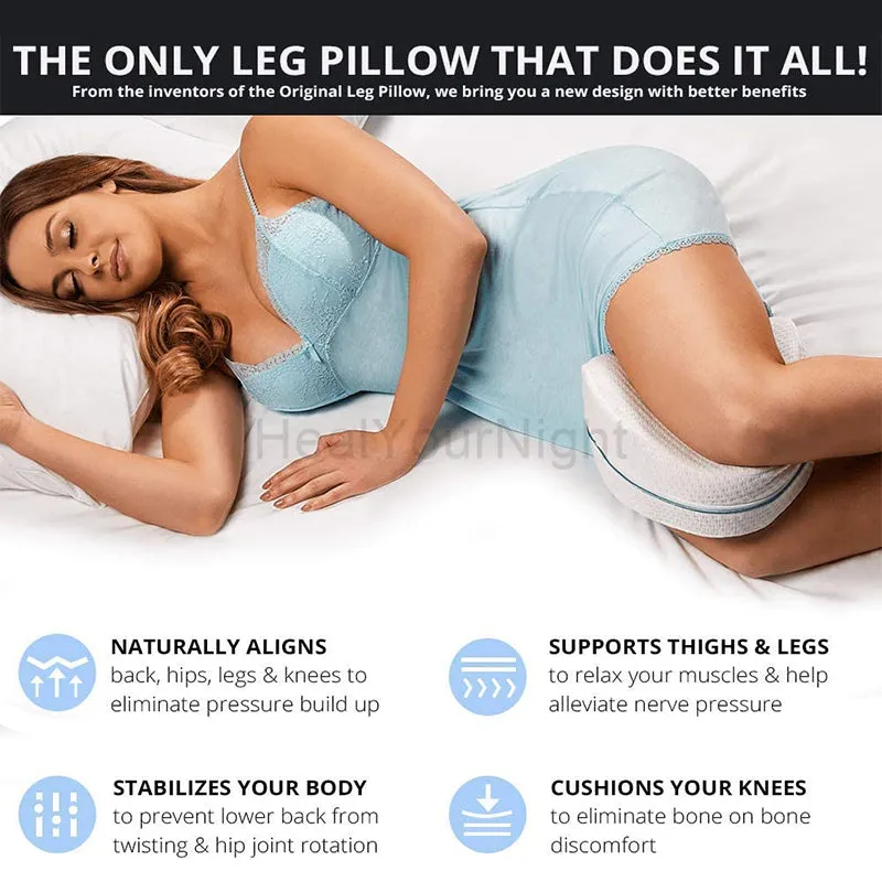 Premium Leg Pillow for Sciatica & Lower Back Pain Relief – Ergonomic Knee Pillow for Pregnant Women, Varicose Veins Care, Comfortable Sleeping Support with Machine Washable Cover