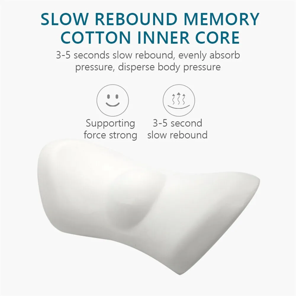 Premium Lumbar Support Pillow – Memory Foam Back Cushion for Car Seat & Office Chair – Ergonomic Waist Pillow for Lower Back Pain Relief, Breathable Removable Cover