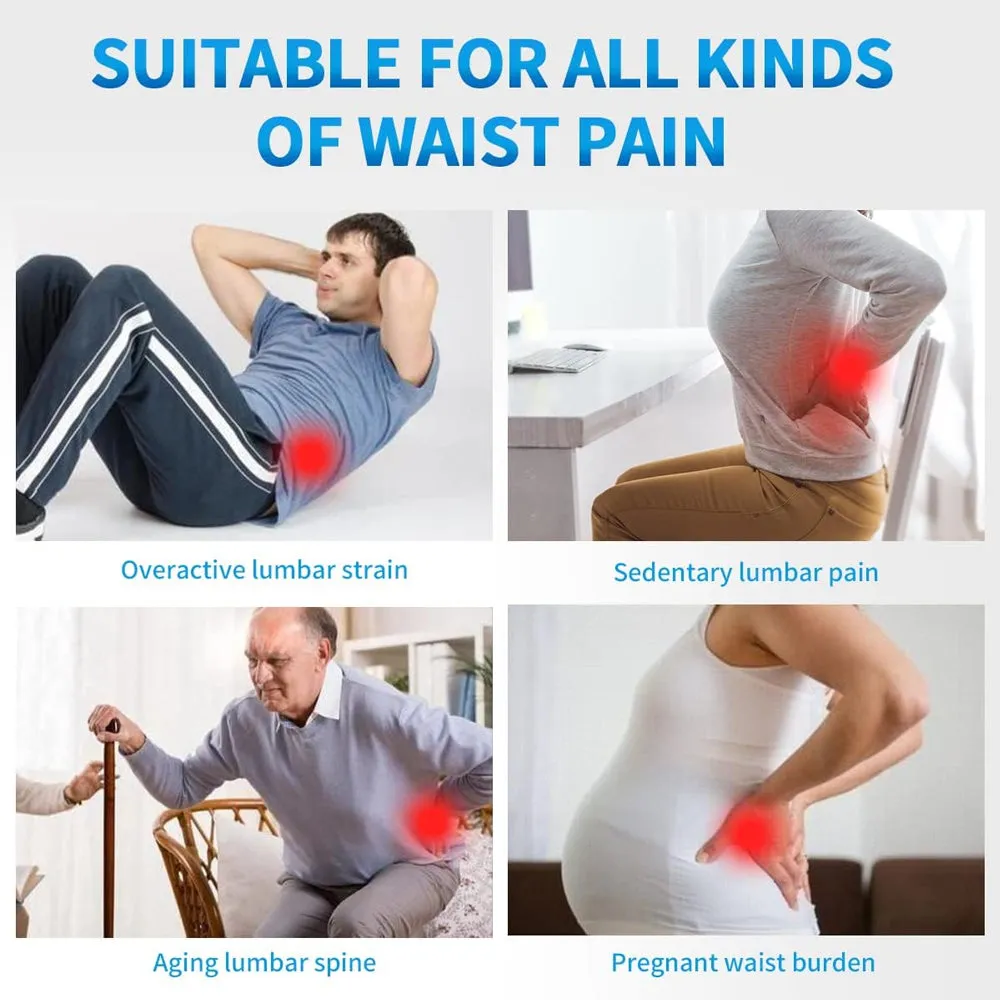 Premium Lumbar Support Pillow – Memory Foam Back Cushion for Car Seat & Office Chair – Ergonomic Waist Pillow for Lower Back Pain Relief, Breathable Removable Cover