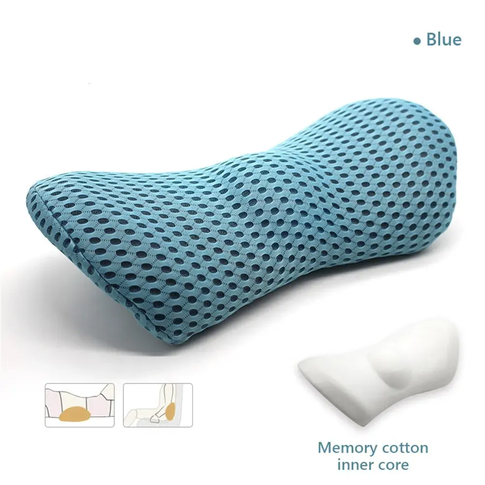 Premium Lumbar Support Pillow – Memory Foam Back Cushion for Car Seat & Office Chair – Ergonomic Waist Pillow for Lower Back Pain Relief, Breathable Removable Cover