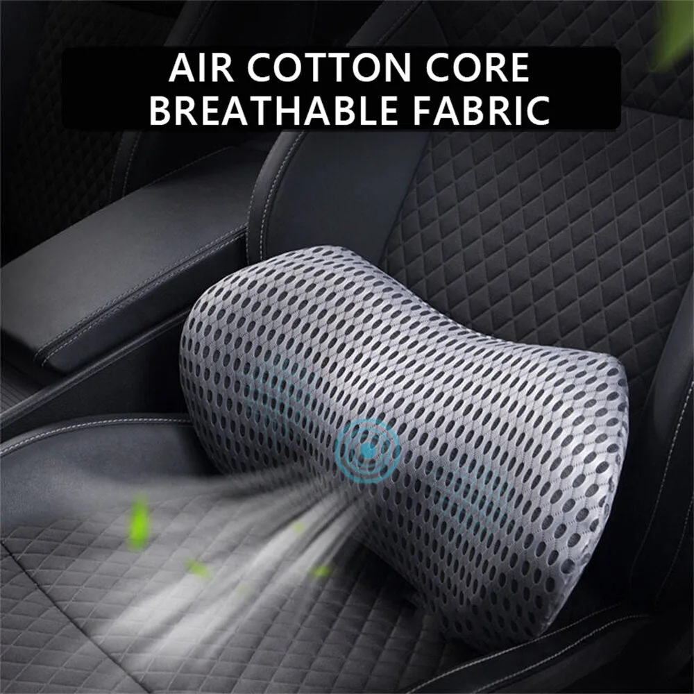Premium Lumbar Support Pillow – Memory Foam Back Cushion for Car Seat & Office Chair – Ergonomic Waist Pillow for Lower Back Pain Relief, Breathable Removable Cover