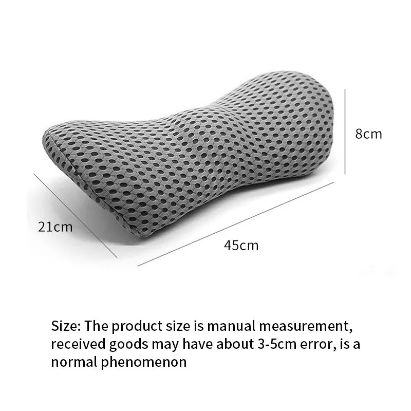 Premium Lumbar Support Pillow – Memory Foam Back Cushion for Car Seat & Office Chair – Ergonomic Waist Pillow for Lower Back Pain Relief, Breathable Removable Cover