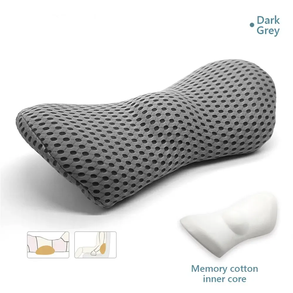 Premium Lumbar Support Pillow – Memory Foam Back Cushion for Car Seat & Office Chair – Ergonomic Waist Pillow for Lower Back Pain Relief, Breathable Removable Cover