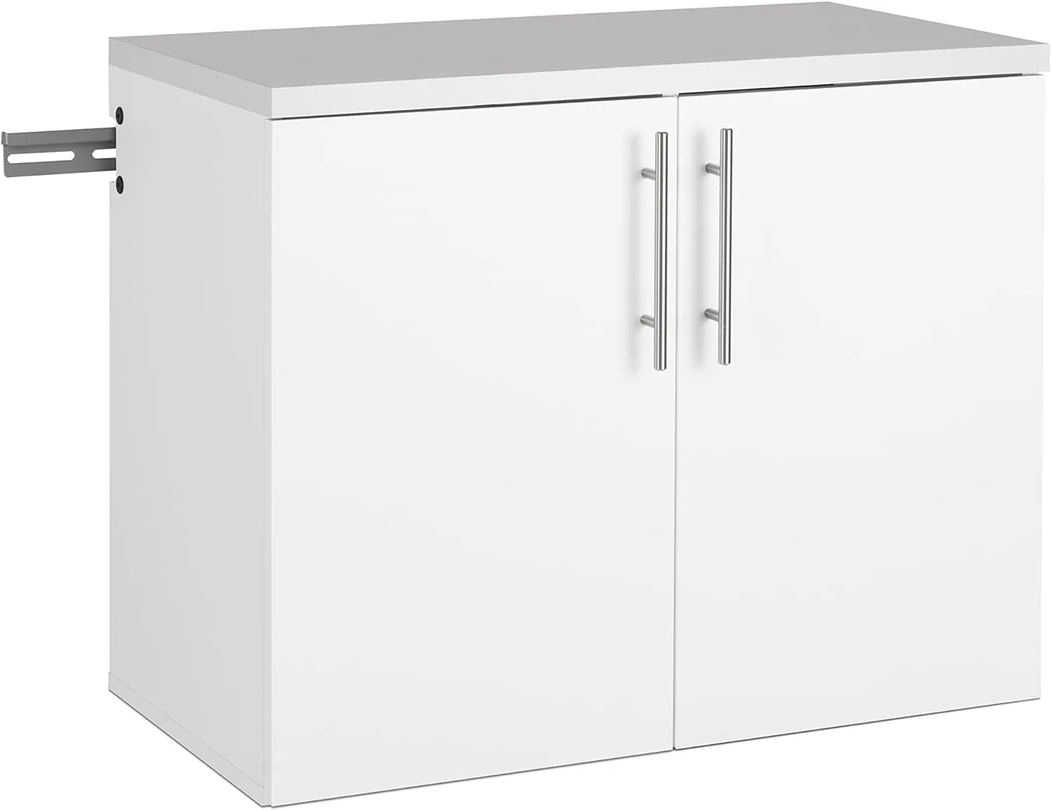 Prepac HangUps 2-Door Wall Mounted Garage Base Storage Cabinet, Work Table Storage Organizer Cabinet, 30" W x 24" H x 16" D, White