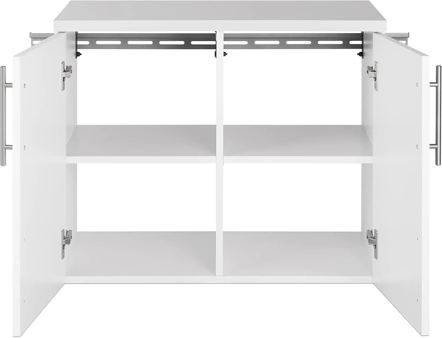 Prepac HangUps 2-Door Wall Mounted Garage Base Storage Cabinet, Work Table Storage Organizer Cabinet, 30" W x 24" H x 16" D, White