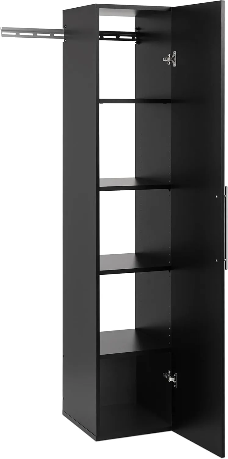 Prepac HangUps Narrow Wall Mounted Garage Storage Cabinet, Tall Storage Organizer Cabinet, 15" W x 72" H x 16" D, Black