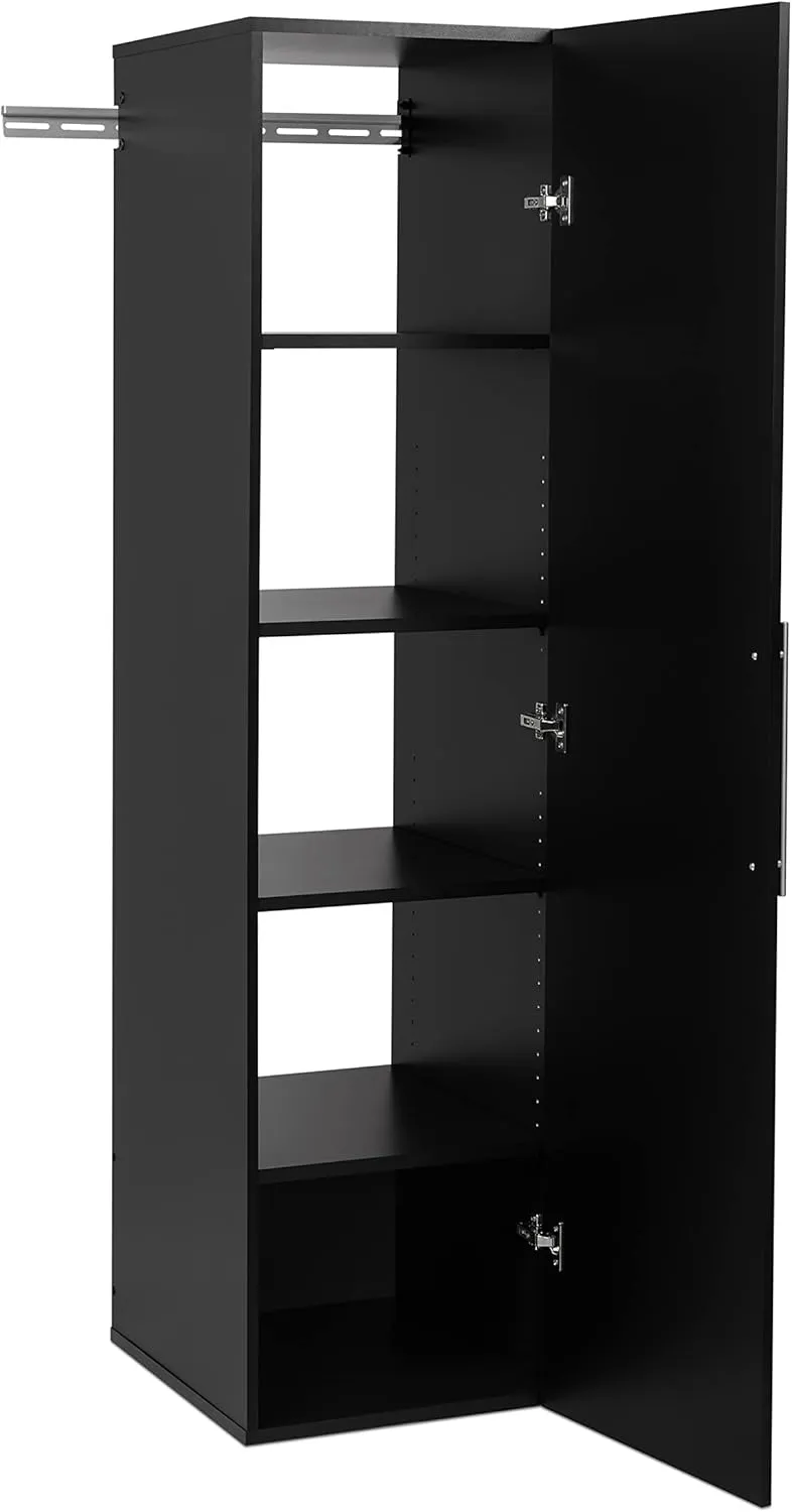 Prepac HangUps Narrow Wall Mounted Garage Storage Cabinet, Tall Storage Organizer Cabinet, 18" W x 72" H x 20" D, Black