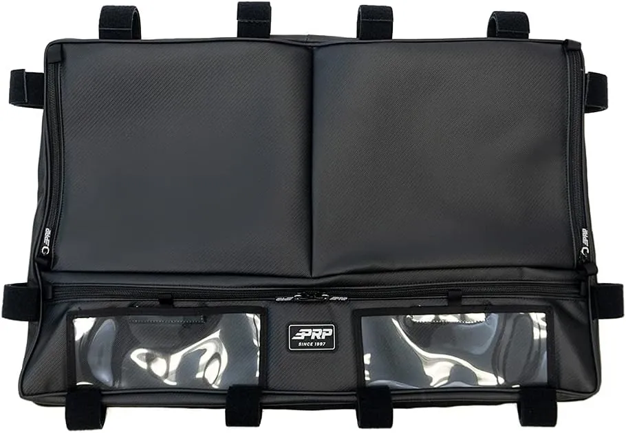 PRP Seats E93-210 Black Overhead Bag, Durable, Water Resistant Storage Bag Organizer for UTV Roof with Zippered Pockets, Easy Install, Compatible with Polaris RZR PRO XP, 23″ x 35″ x 2″, Black