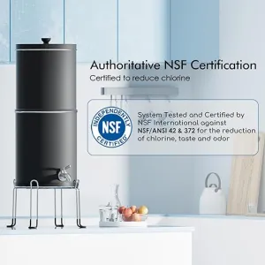 Purewell – Multicolor 2.25 Gallons 304 Stainless Steel Gravity-fed Water Filter System , NSF Certified, Black