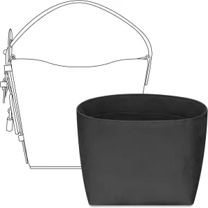 Purse Organizer Insert for LV All in BB Handbag, Custom Fit Inside Premium Lightweight Water Resistant Purse Insert with Zipper(Matte Black)