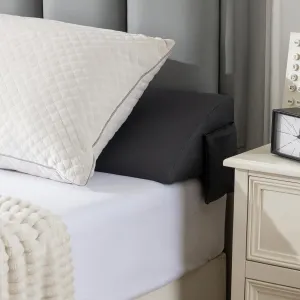 Queen Bed Wedge Pillow Headboard (60"x10"x6"), Bed Mattress Gap Filler Close The Gap (0-6 in) with Side Pocket