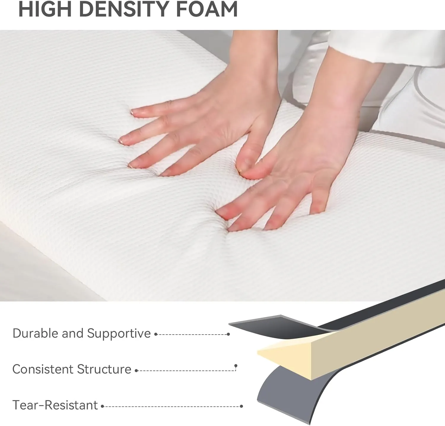 Queen Bed Wedge Pillow Headboard (60"x10"x6"), Bed Mattress Gap Filler Close The Gap (0-6 in) with Side Pocket