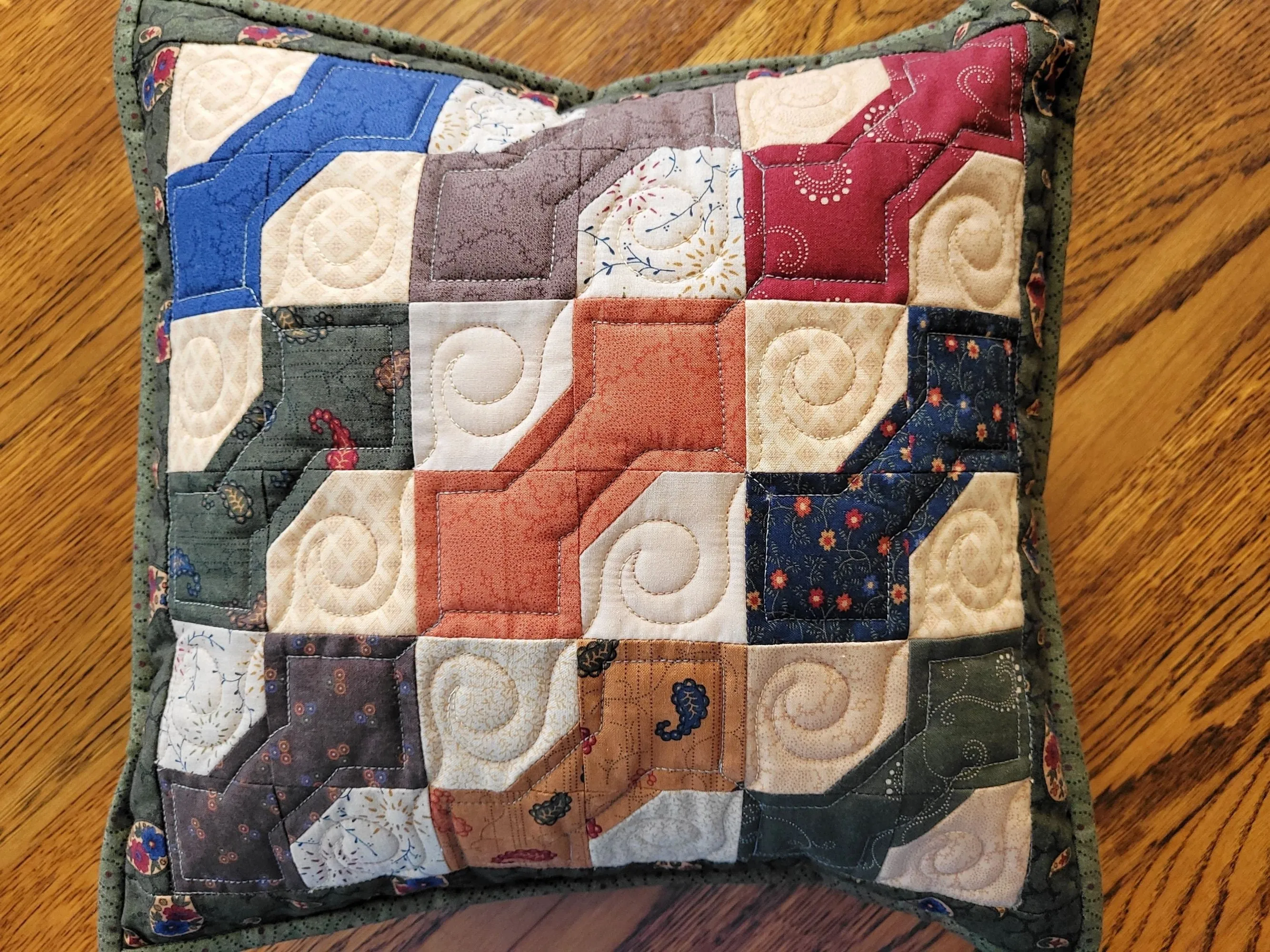 Quilted Bowtie Patchwork Pillow, Rustic 16 inch Pillow Cover