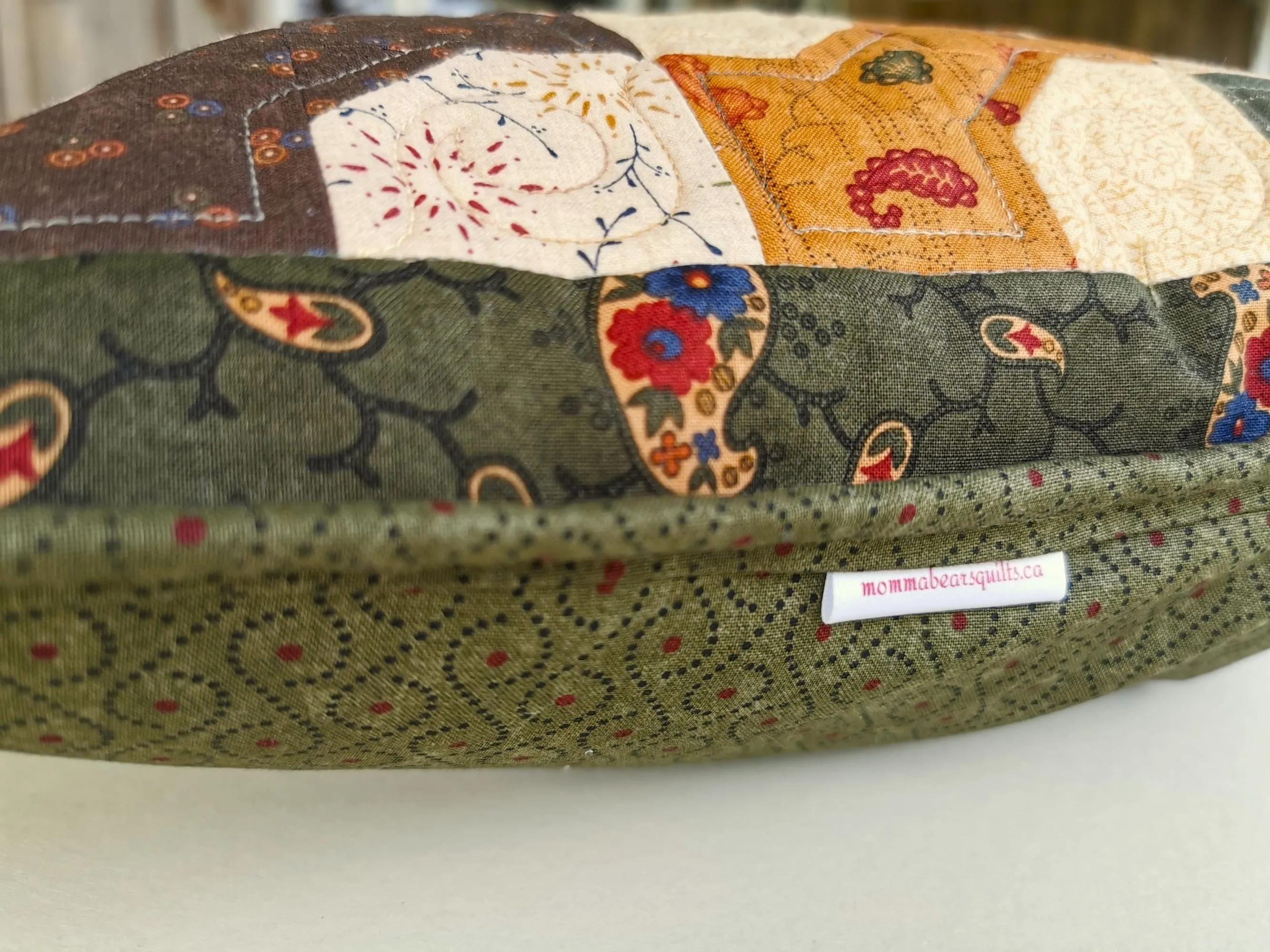 Quilted Bowtie Patchwork Pillow, Rustic 16 inch Pillow Cover