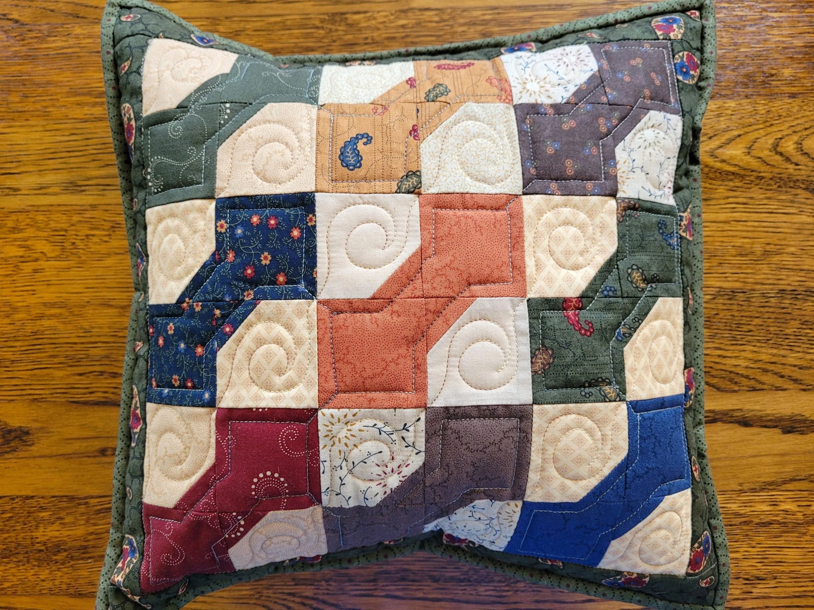 Quilted Bowtie Patchwork Pillow, Rustic 16 inch Pillow Cover