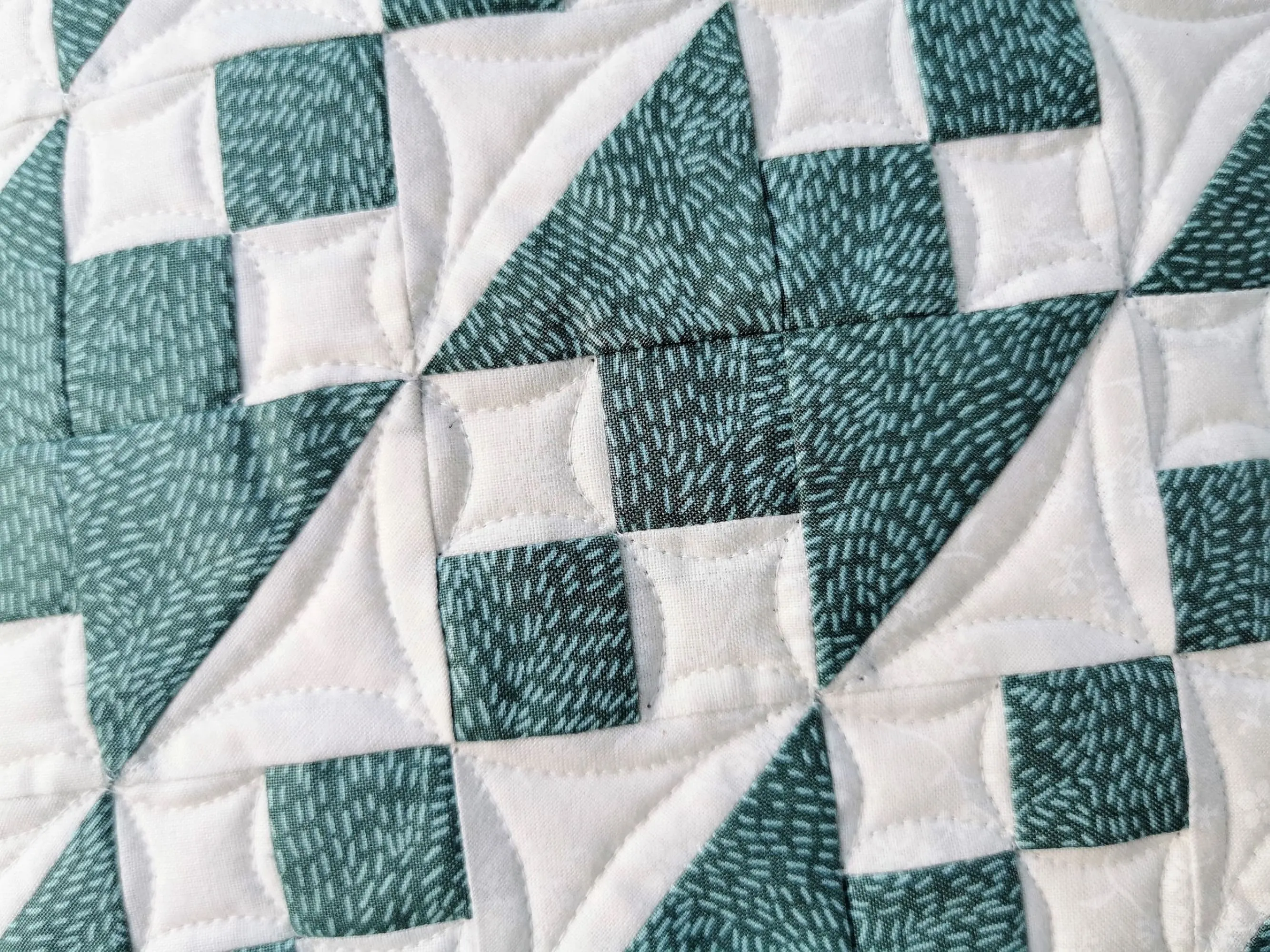 Quilted  Pillow, Teal Patchwork Throw Cushion, 16 inch Pillow Cover, Summer Decor