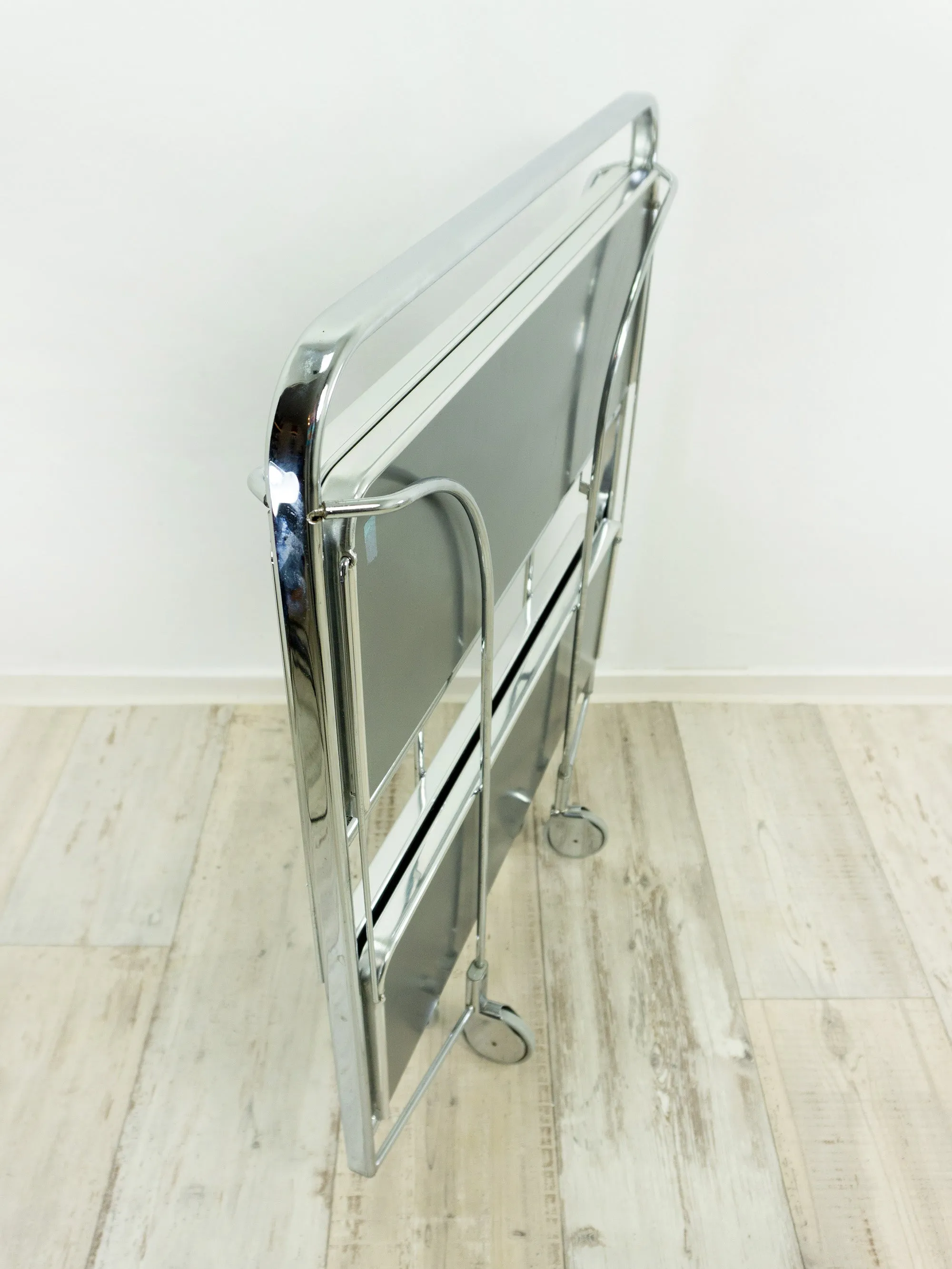 Rare 1970s FOLDING BAR CART 'Dinett' by Bremshey Westgermany, gray slate look