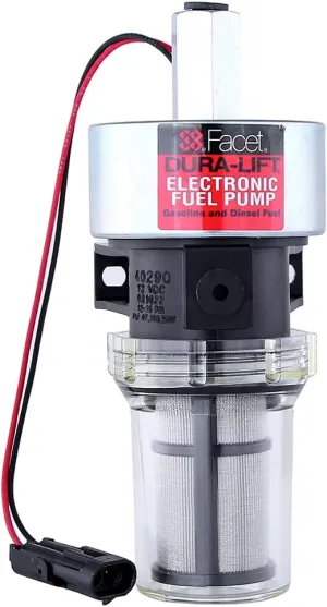 RAREELECTRICAL New 12V Facet Solid State Fuel Pump Compatible With Packard Connector Dura-Lift 12-15Psi 40290N