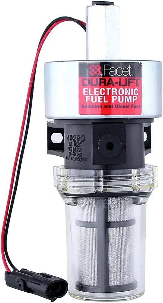 RAREELECTRICAL New 12V Facet Solid State Fuel Pump Compatible With Packard Connector Dura-Lift 12-15Psi 40290N