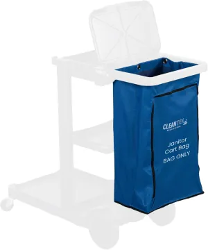 Restaurantware-Janitor CART Bag ONLY: Clean Tek Professional 16.93 x 10.63 x 29.53 Inch Janitorial Cart Bag, 1 Heavy-Duty Bag - Janitor Cart Sold Separately, Durable, Blue Plastic Replacement Bag