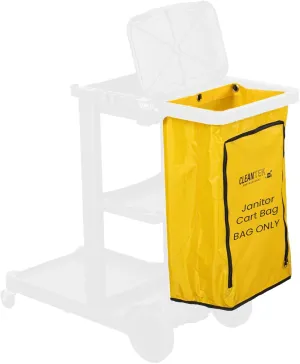 Restaurantware-Janitor CART Bag ONLY: Clean Tek Professional 16.93 x 10.63 x 29.53 Inch Janitorial Cart Bag, 1 Heavy-Duty Bag - Janitor Cart Sold Separately, Durable, Yellow Plastic Replacement Bag