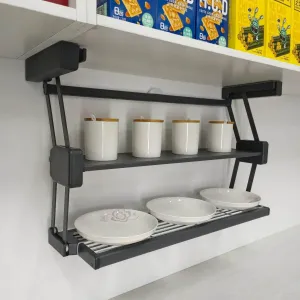 Retractable Kitchen Cabinet Organizer Shelf - Space-Saving Storage Solution