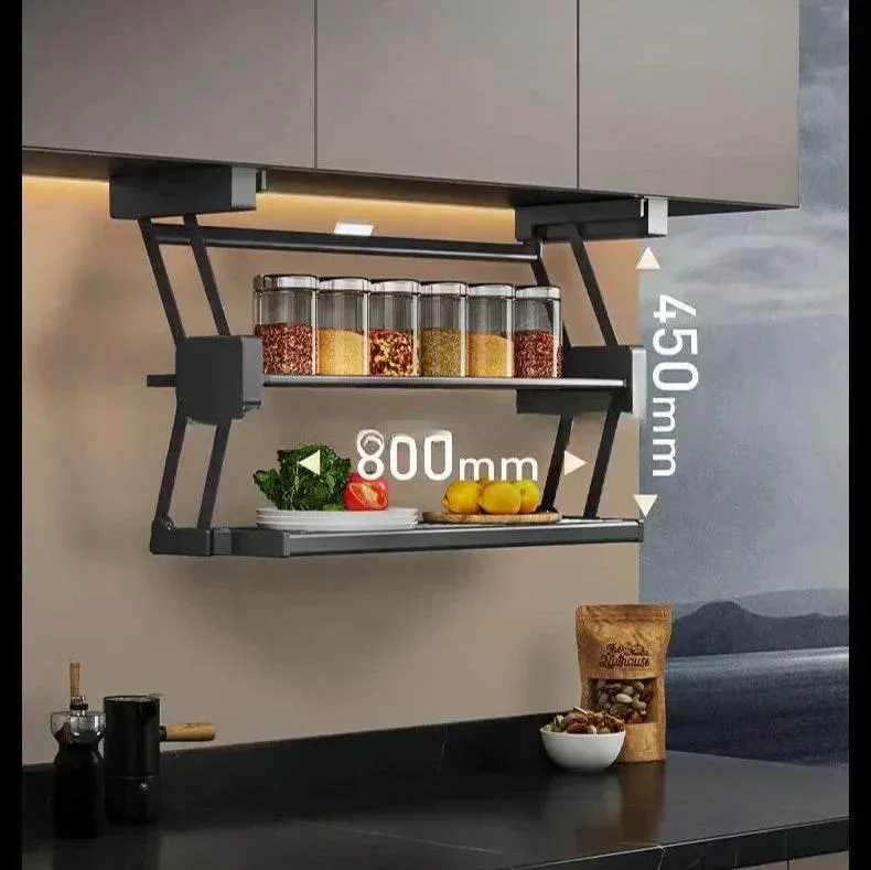 Retractable Kitchen Cabinet Organizer Shelf - Space-Saving Storage Solution