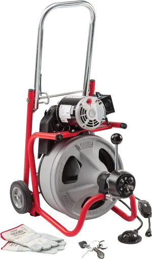 RIDGID K-400 Drain Cleaning 115-Volt Drum Machine Kit with AUTOFEED Control and C-32IW 3/8" x 75' Cable