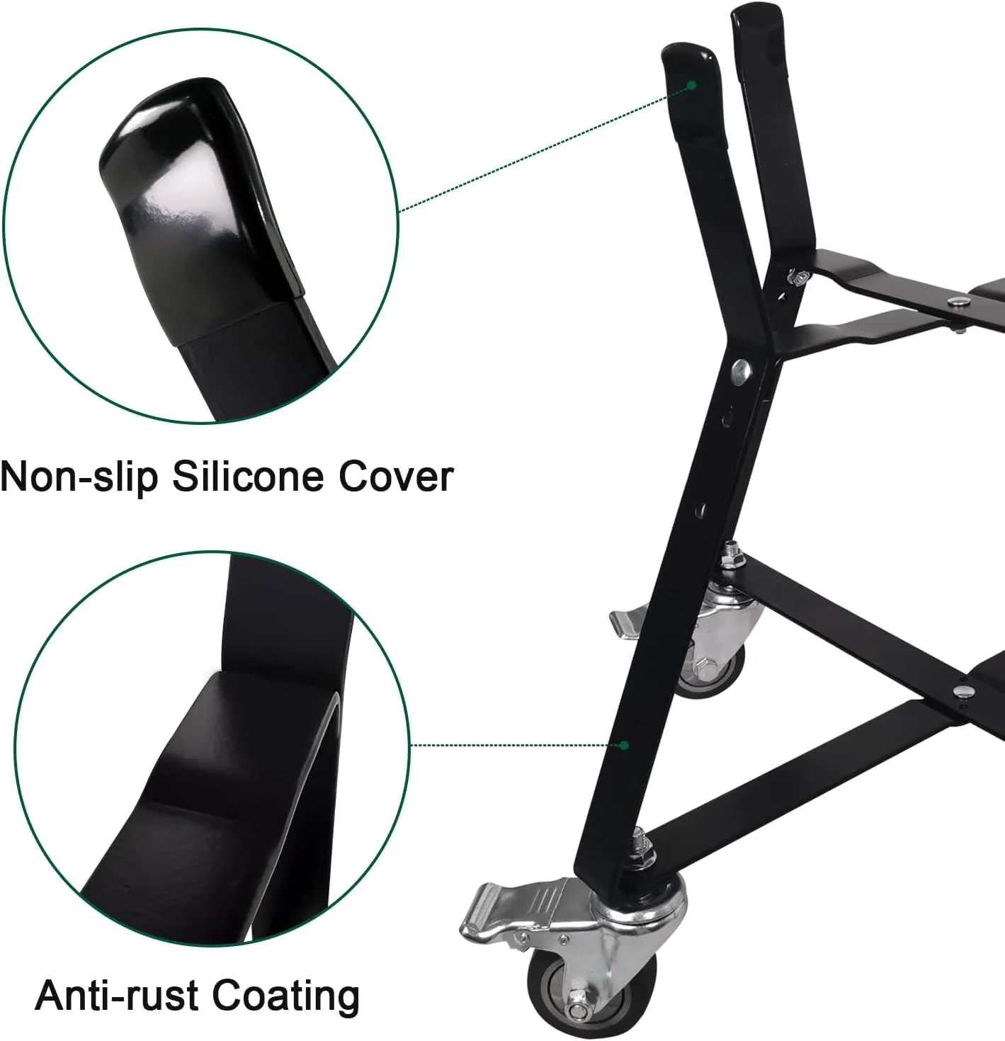 Rolling Cart for Kamado Joe Junior 13.5" Grill Stand for Kamado Joe Accessories, Rolling Nest with Heavy Duty Locking Caster Wheels Powder Coated Steel for Smoker Kamado Grill Stand Black