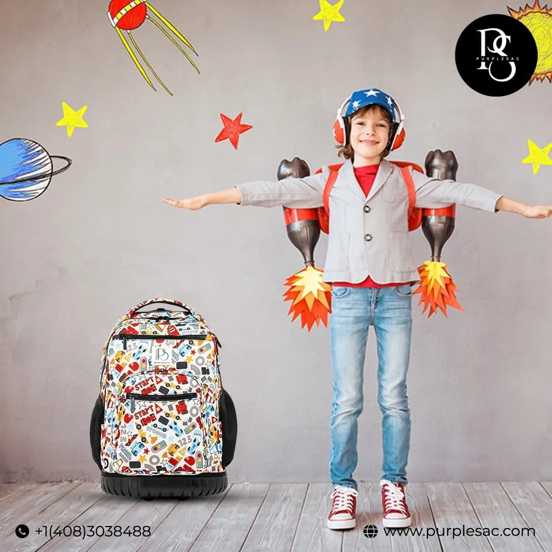 Rolling Trolley Backpacks (Racing Track)