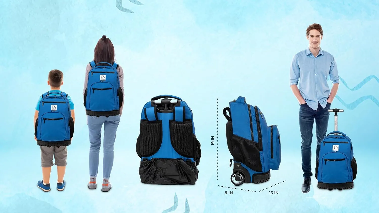Rolling Trolley Backpacks (Racing Track)
