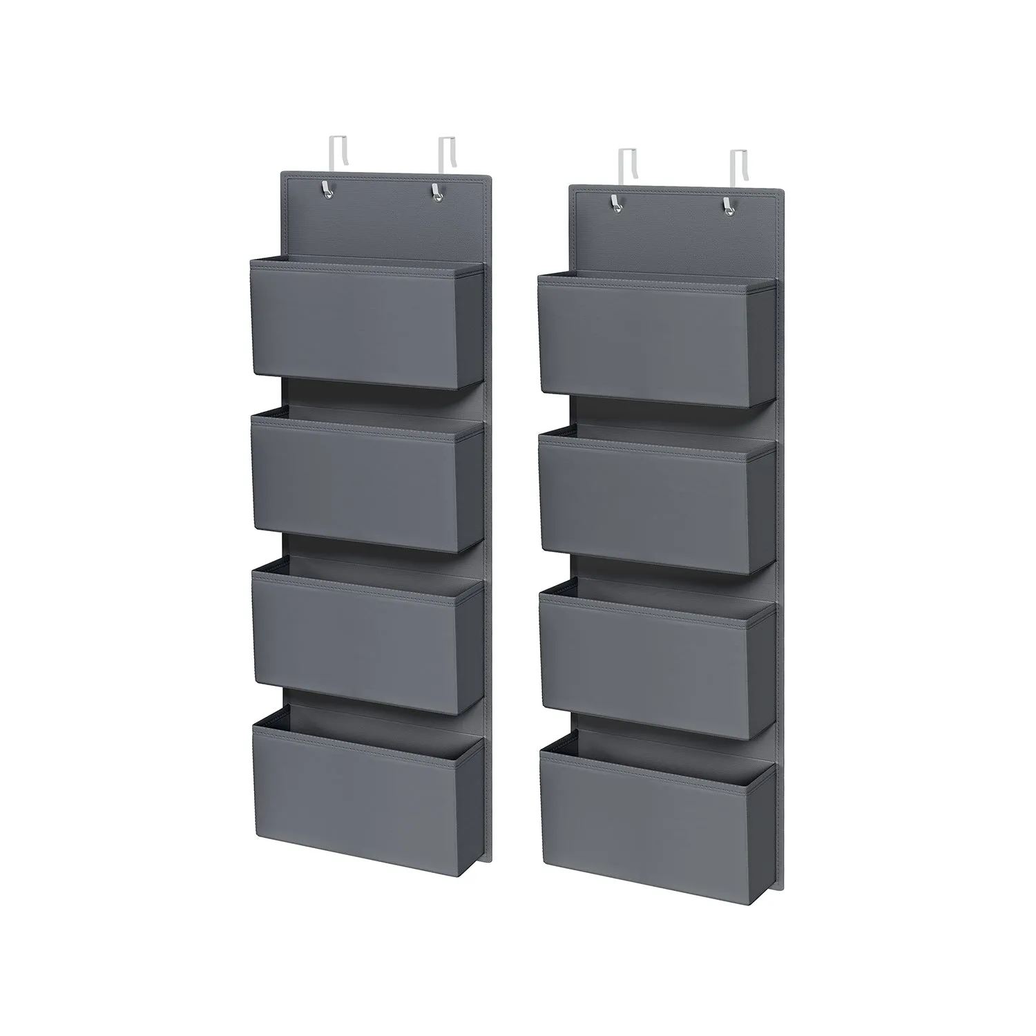 Rootz 2 Pack Hanging Organizer - Closet Organizer - Storage Solution - Non-Woven Fabric - 12cm x 33.5cm x 100cm - Slate Gray